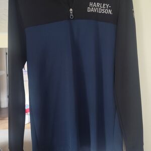 Harley-Davidson Two-Tone Navy & Black Half-Zip Pullover